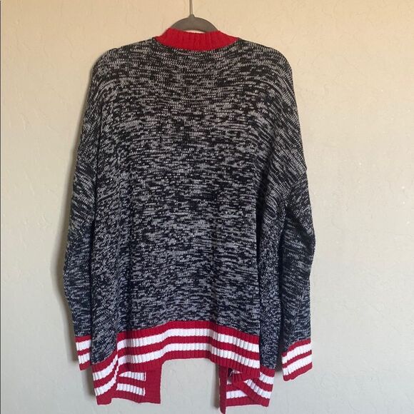 Festive Black and Red Cardigan with Santa Hat Design - Picture 5 of 5